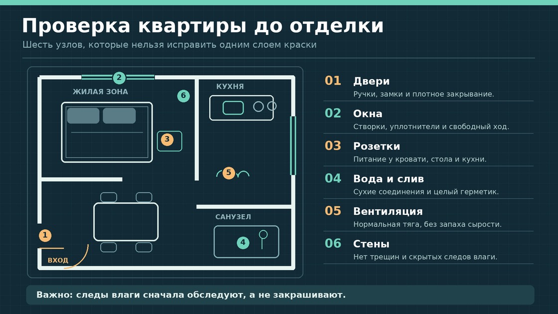 Проверка квартиры до отделки